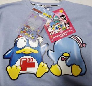 Authentic Jirai Kei DonDonDonki Sanrio Tuxedo Sam x Donpen Collab Blue Oversized Tee