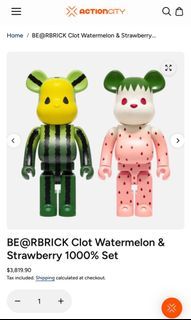Bearbrick x Clot Watermelon & Strawberry 1000% set
