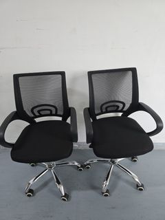 Black Mesh Office Chairs - 2 pcs available.