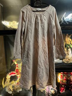 Free E-Lia Beige Long Sleeve Dress
