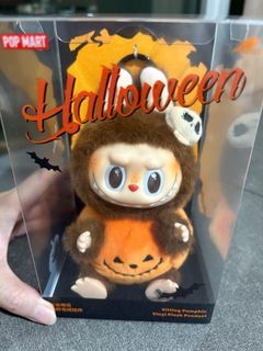 Original BNIB Halloween Sitting Pumpkin Labubu Vinyl Plush Pendant