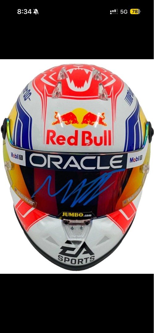 Max Verstappen Signed F1 1:2 Helmet Season 2023 Authentic Autograph Authenticated by Beckett (Category: Other Merchandise) located in Singapore. Submitted by signaturearena (Listing ID 1410551432, Image 1). Description: .
