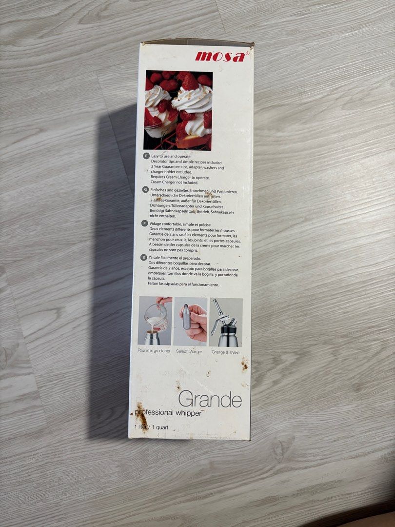 MOSA Professional Whipper Grande (Category: Cookware & Accessories) located in Singapore. Submitted by lastseawaves (Listing ID 1410981536, Image 3). Description: Brand new because never opened, still sealed. Collection only at 📍Admiralty. .