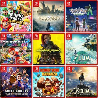Nintendo Switch 2 Game Cards ~ Mario Pokémon Pokopia Zelda Street Fighter Donkey Kong Cyberpunk Hogwarts Yakuza Hitman Rune Factory Bravely Default Mario Kart
