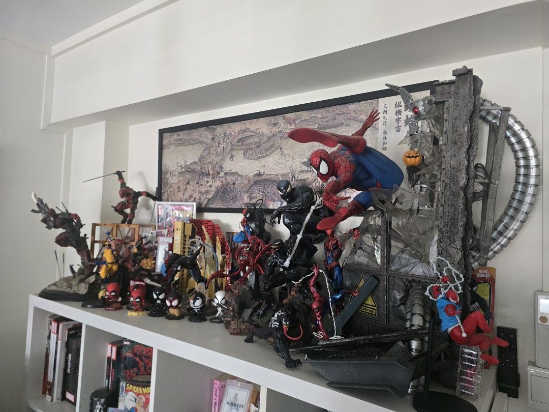 Spider-man, Deadpool, Carnage, Venom and Wolverine Display Statues Move out Sales!!! (Iron Studios, Erik Sosa, Todd Mcfarlane, Play Arts Kai) (Category: Toy Figures) located in Singapore. Submitted by friendlyneighbourhooddesigner (Listing ID 1411094369, Image 1). Description: Move out sales of my precious displays 🥹 letting go at NEGOTIABLE prices for serious and keen buyers :) let me know which one you would like to know more about! For statue