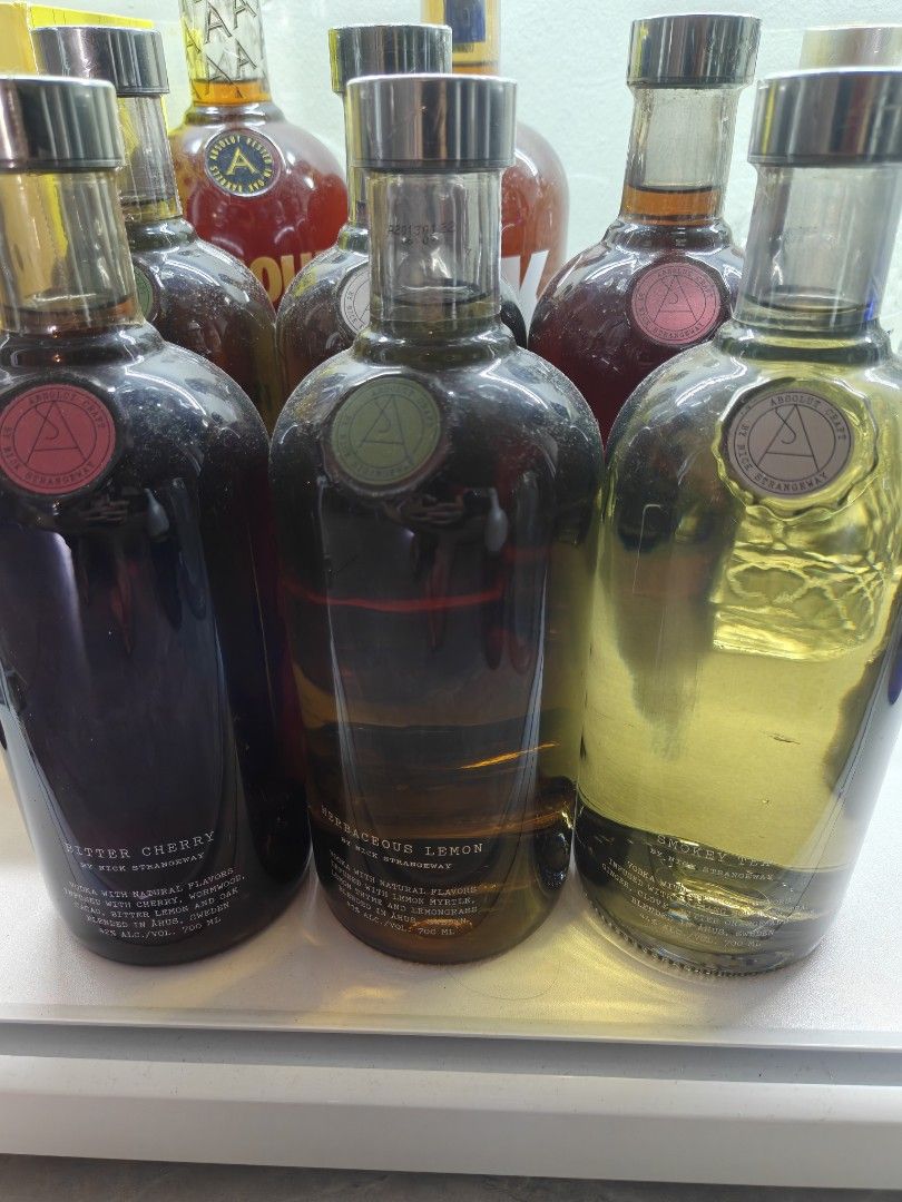 Absolut Craft Vodka set of 3 edition (Category: Alcoholic Beverages) located in Singapore. Submitted by dealbreakers6 (Listing ID 1411358382, Image 2). Description: 700ml SOLD set of 3 in both 700ml and 750ml features: Bitter Cherry Herbaceous Lemon Smokey Tea Absolut Vodka collection to sell lowballers will be ignored and blocked 750ml set of 3 : $90 each or $250 for 3 free delivery to u in the east to central region.