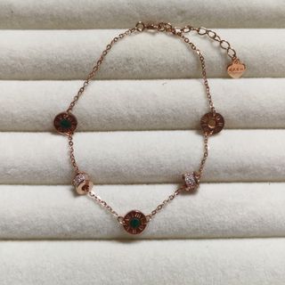 S925 Malachite Rose Gold Bracelet