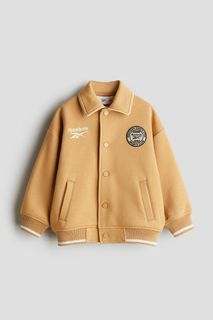 Like New H&M Kids Embroidered Motif Baseball Jacket Reebok Size 2-4 YO