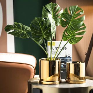 Gold Flower Vase/Gold Home Decor/Gold Wedding Decor/Gold Decorative Vase/Gold Mirror Plated Vase/Pretty Beautiful Vase/CNY Decor