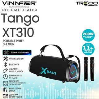 [Official]($5.80 Cashback!) Vinnfier Tango XT310 X-Bass Wireless Bluetooth Portable Speaker with Dual Wireless Handheld Microphones