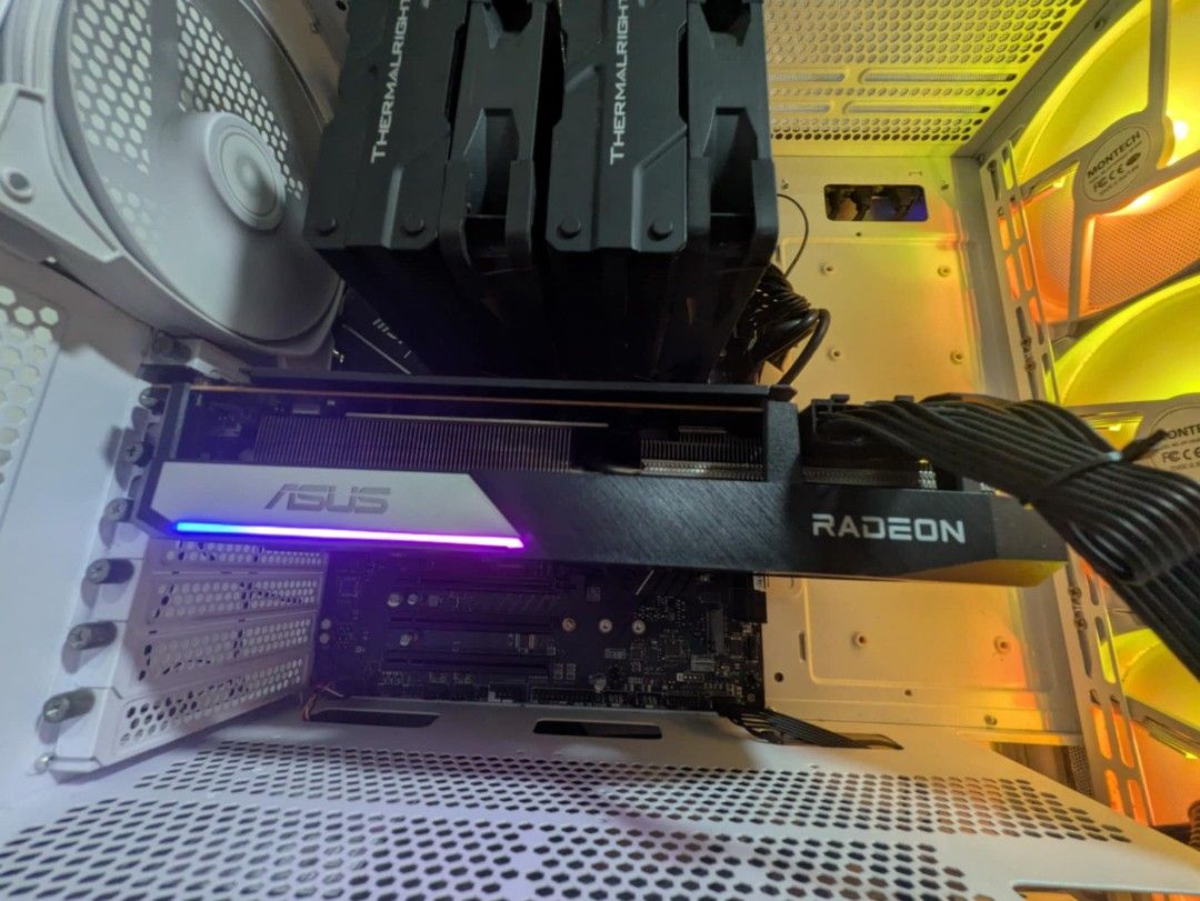 (July Must Go!!) Full set 1440P Gaming Desktop - Intel i5, Asus AMD Radeon RX 6750 XT 12 GB DDR6, 32 GB RAM, 1TB SSD, Wi-Fi+Bluetooth, 23" Monitor, Philips Bluetooth Speaker, Logitech Keyboard & Wireless Mouse (Category: Desktops) located in Singapore. Submitted by chriseasel (Listing ID 1408156323, Image 3). Description: i5-13500 + MSI B760-P WIFI DDR4 (comes with WiFi+Bluetooth), Windows 11 THERMALRIGHT PA120 32 GB KINGSTON FURY BEAST 3200Mhz (