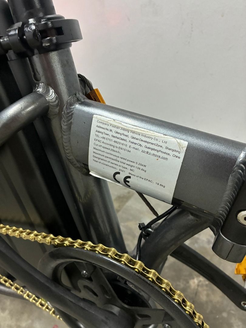 Refurbished JI-MOVE MC (PAB) LTA Approved E-Bike (Category: E-Scooters & E-Bikes) located in Singapore. Submitted by falconpev (Listing ID 1357003632, Image 4). Description: Full Price @ $699 * 6 months warranty * Fully Refurbished with new battery, new motor, new chain, new tires and new brakes * Test Ride available Chat us up for more or visit us at : 【Address】 2 Alexandra Road, Delta House, #02-11, Singapore 159919 【Opening Hours】 • Monday to 