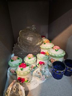 Vintage Porcelain Trinket Boxes and Napkin Rings