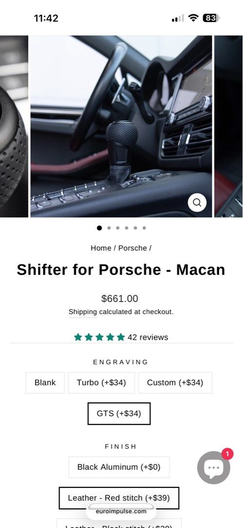 PDK gear shifter. Euro Impulse (Category: Interior Styling & Trim) located in Singapore. Submitted by mistercurator (Listing ID 1408525422, Image 2). Description: Macan GTS pdk replacement shifter. Will fit Macan, 911. Please dm to check compatibility. Check from website it is 600++ usd. No lowballers please Package deal with GT3 magnetic shifters .