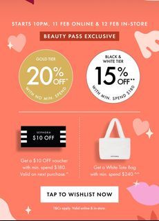 SEPHORA 20% SPREE gold member