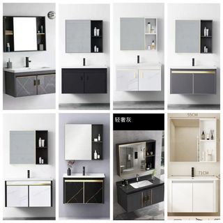 80cm bathroom toilet vanity mirror cabinet basin cabinet free installation water resistant waterproof wholesale direct seller handyman toilet services interior design renovation