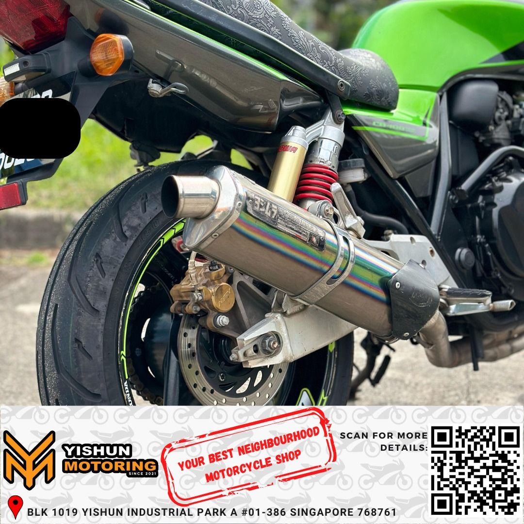 PRE OWNED HONDA CB400SF SPEC 3 ( USED UNIT HONDA CB400 SF SPEC 3 ) HONDA | CB400 | SUPER 4 | SUPER FOUR | VTEC | 2A ROAD BIKE | USED | 4 CYLINDER | YOSHIMURA | 400 CC (Category: Class 2A) located in Singapore. Submitted by yishunmotoring.sg (Listing ID 1352775118, Image 3). Description: Hey 👋 Our friends and neighbors, let us tell you one thing, YISHUN MOTORING also agreed that ”BOSS NOT AROUND!!! ANYHOW SELL!!! “🤣 So please grab it fast for th