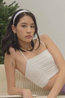 YHF Darling Ruched Top - White