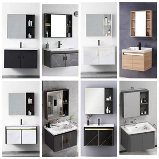 Free Installation 60cm Aluminum Alloy vanity set bathroom toilet mirror cabinet sink tap wholesale cheap direct factory sale renovation hdb bto home improvement condo plumbing installation toilet bowl ceramic basin cabinet mirror cabinet