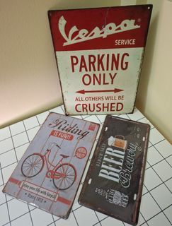 Vintage Retro Wall Art Sign Signboard Signage Poster Print Picture Photo Tin Metal Frame Nostalgic Rustic Antique Classic