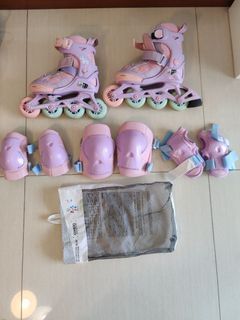 Inline skates EU 29-32 + set of protectors XS for Kids (Decathlon)