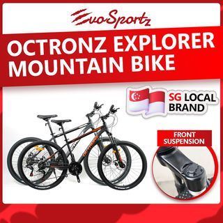 Octronz eXplorer Mountain Bike | MTB Shimano Hard Tail Bicycle | Front Suspension Bicycles