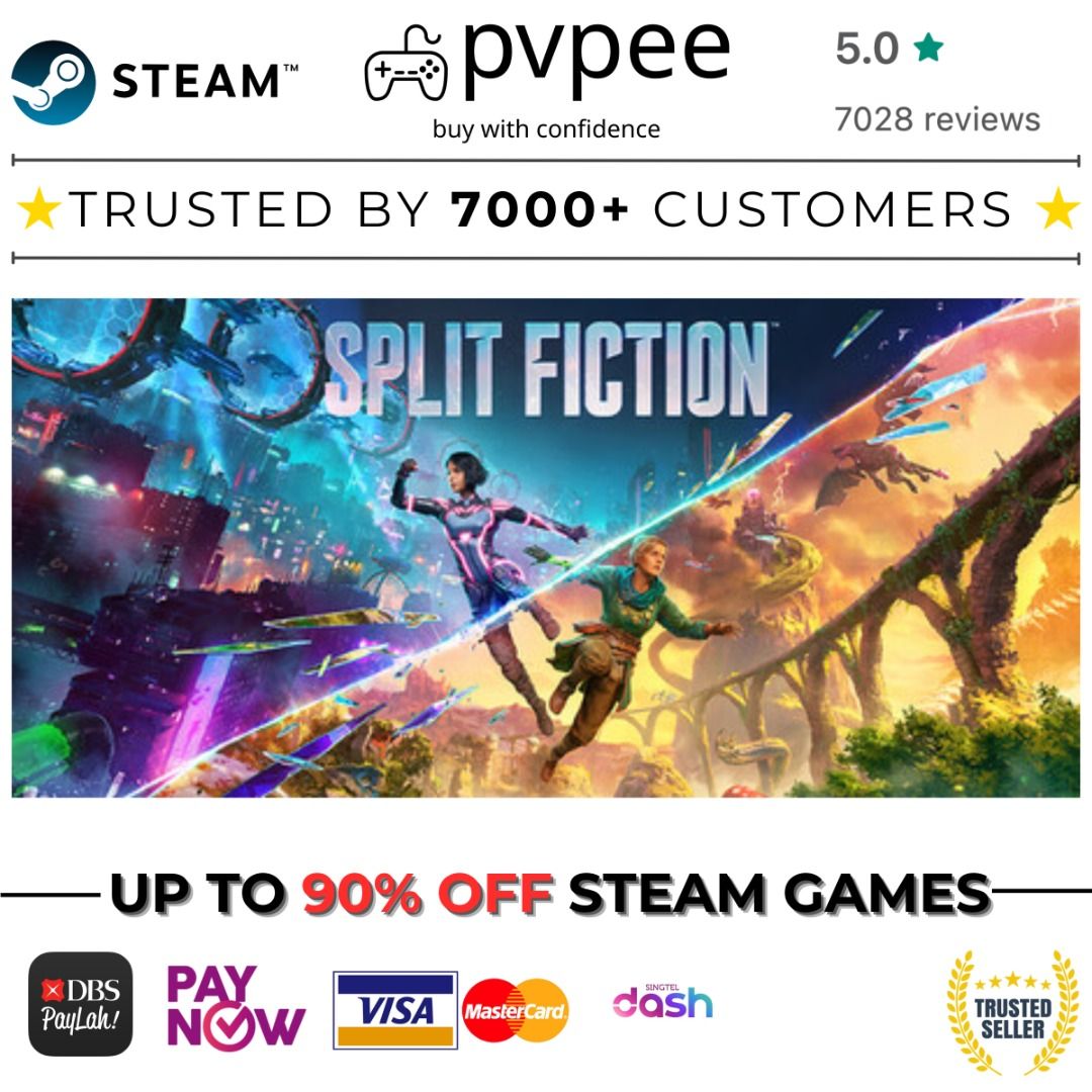 Split Fiction [Steam Games] (Category: Others) located in Singapore. Submitted by pvpee (Listing ID 1357475085, Image 1). Description: Able to get on your steam account You will own a copy of the game on steam, not by family sharing Other editions available too! ✅ Best Prices ✅ Top games store in carousell ✅ In the game for over 9 years ✅ Guaranteed to own the game / dlc forever Have every game and dlc on steam, pm for pricing All games sold are 