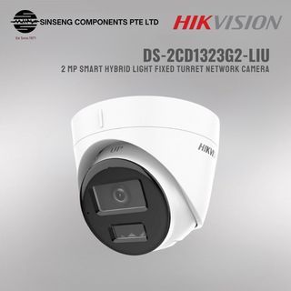 Hikvision Turret Audio IP67 Smart Hybrid Dual-Light 2MP Turret Dome Network IP Camera CCTV (2.8mm) | DS-2CD1323G2-LIU