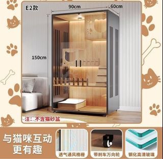 Cat Villa Home Cattery Cabinet Indoor Cat Nest Cat Cage Cat House Cat House Free Space Pet Cabinet Cat Condo Cat Kennels Pet Playpen Cat Bed Pet Furniture Pet Cage