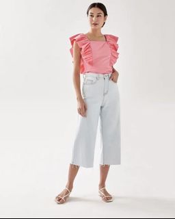 Love bonito lb Love Bonito Ariyah Padded Ruffle Low Back Top lovebonito