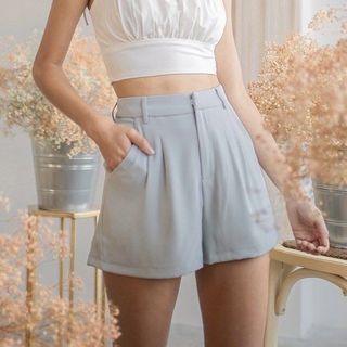 Lovet Bev Pleated High Waist Shorts