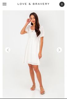KYLIN LINEN PUFF SLEEVE MINI DRESS