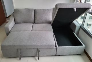 Promo left 3 each - Day Bed Pu Leather Sofa L shaped Sofa