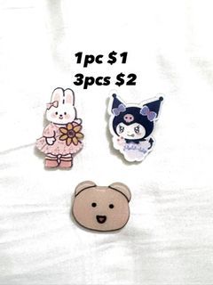 Cute Cartoon Badge (Kuromi, Rabbit & Bear)