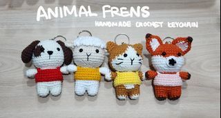 🔥 Handmade Crochet Animal Friends Keychain 🐶🐱