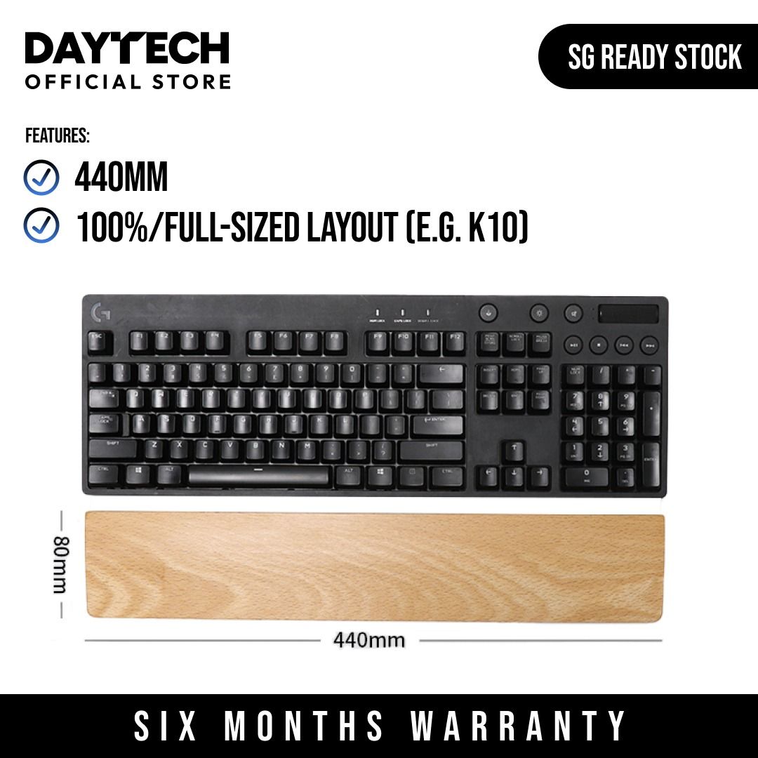 Keyboard Wrist Rest - Premium Walnut Wood | Suitable for 60%, 65%, 75%, 96%, TKL, Full-Size | Palm Rest for Mechanical Keyboard (Category: Computer Keyboard) located in Singapore. Submitted by daytech (Listing ID 1256919308, Image 7). Description: ✅ Ready Stock in SG ⚠️ Slight Variance in Texture, Grain and Colour is Normal (Real Wood) ⛔ Fixed Price Payment via Atome (5% fee)/Paynow/Paylah/Bank Transfer No Cash on Delivery 🏪 Self Collection at S