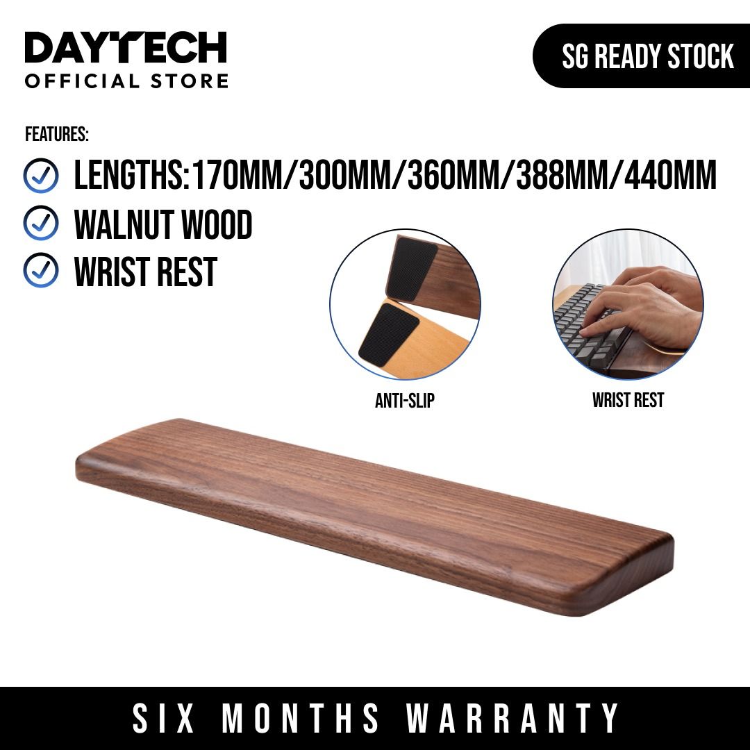 Keyboard Wrist Rest - Premium Walnut Wood | Suitable for 60%, 65%, 75%, 96%, TKL, Full-Size | Palm Rest for Mechanical Keyboard (Category: Computer Keyboard) located in Singapore. Submitted by daytech (Listing ID 1256919308, Image 3). Description: ✅ Ready Stock in SG ⚠️ Slight Variance in Texture, Grain and Colour is Normal (Real Wood) ⛔ Fixed Price Payment via Atome (5% fee)/Paynow/Paylah/Bank Transfer No Cash on Delivery 🏪 Self Collection at S