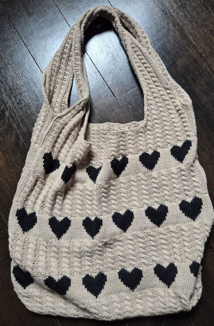 Crochet Bag Hearts Shoulder Knitted Tote Bag like new not so puffy (Category: Shoulder Bags) located in Singapore. Submitted by ponzu_sauce (Listing ID 1362341593, Image 1). Description: Pick 6th Ave mrt blue line. Buona vista Green or Holland Village Mrt Circle post plus $3.50.