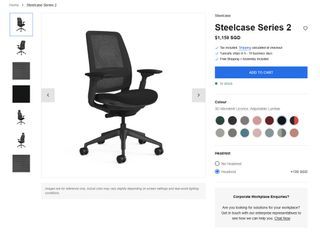 WTS Steelcase Series 2 Ergonomic Office Chair (with headrest)