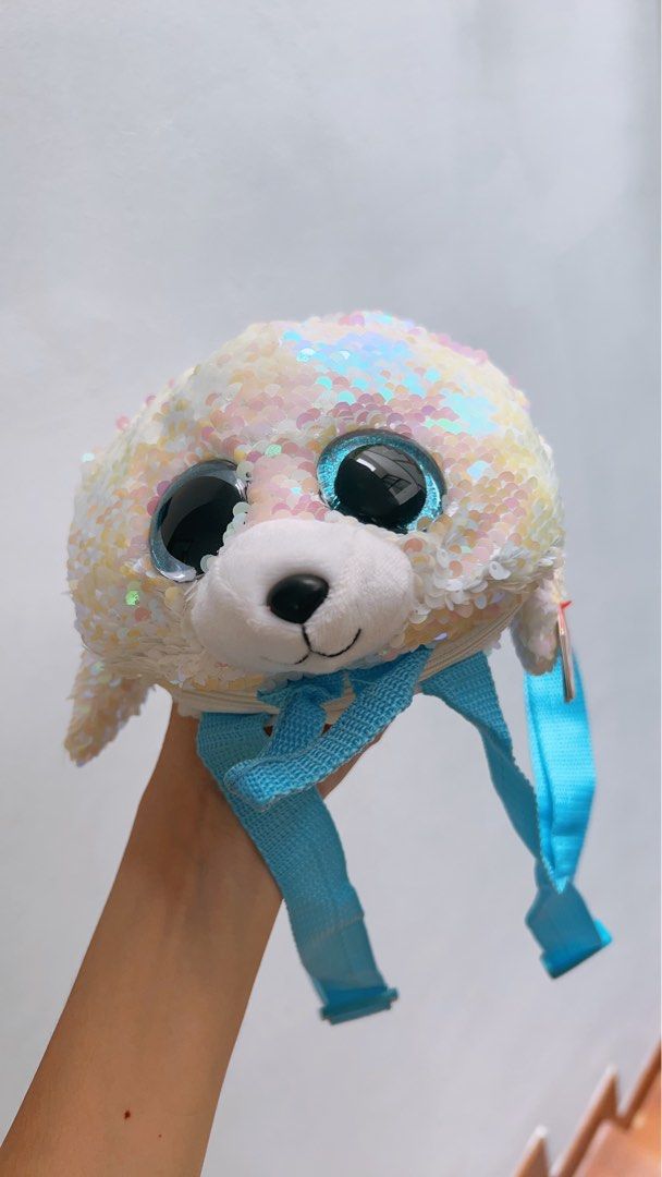 BNWT TY Sequin Winter Seal Bag Backpack Plush Plushie (Category: Babies & Kids Fashion) located in Singapore. Submitted by shoppiemama (Listing ID 1372112097, Image 2). Description: Super cute, brand new with tag. Bought for the girl but she ended up having way too many bags. Sequins are super pretty! $2 mail or meet up at Buona Vista, Caldecott, Queenstown weekdays. .