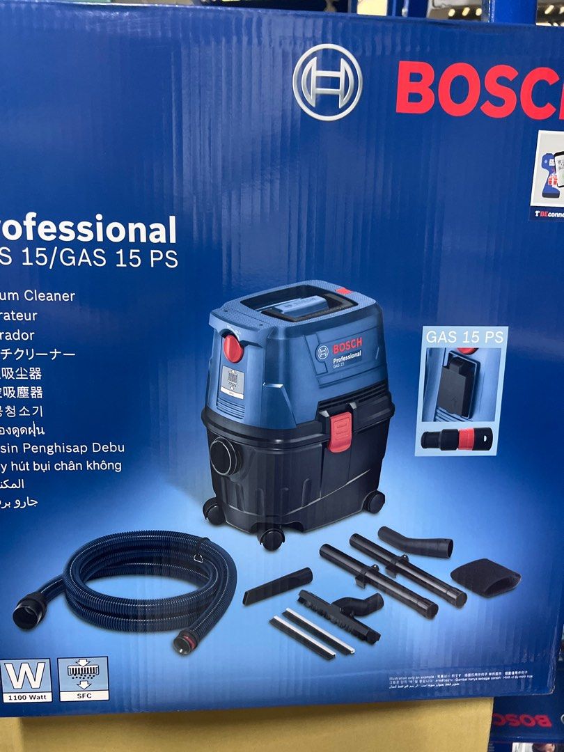 Bosch GAS 15/GAS 15 PS Vacuum Cleaner (Category: Vacuum Cleaner & Housekeeping) located in Singapore. Submitted by hardware_central (Listing ID 1367751211, Image 2). Description: Brand new Bosch GAS 15/GAS 15 PS vacuum cleaner. It comes with all the accessories and is wired. It's a great option for cleaning up dust and debris. .