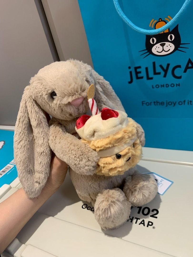jellycat toys doll birthday cake bunny bonnie rabbit (Category: Plushies & Soft Toys) located in Singapore. Submitted by -lily (Listing ID 1374249642, Image 3). Description: jellycat toys doll birthday cake bunny bonnie rabbit.