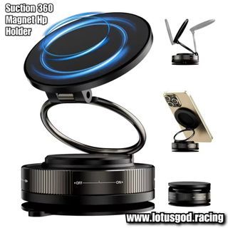 🤩 ! Universal Manual Twist Ring Strong Suction 360 Degree Suction Foldable Magnetic Phone Holder For MagSafe Dashboard Magnet Car Mount for iPhone Android Handphone Etc #Lotusgod Lotus God 🌟 White Small Box 632 🌟