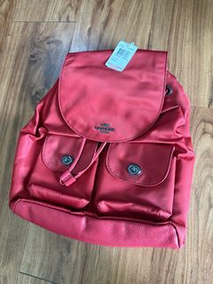 COACH Red Nylon/Leather Backpack
