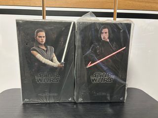 SET OF 2 HOT TOYS STAR WARS REY KYLO REN THE LAST JEDI action figure