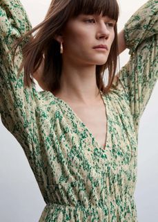 Mango Textured Floral Dress