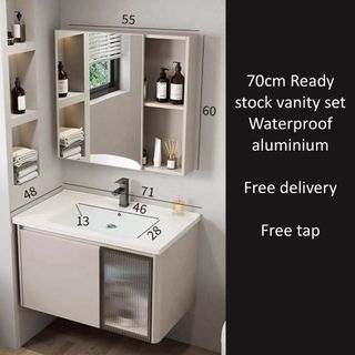 70cm waterproof aluminum bathroom vanity toilet cabinet basin cabinet