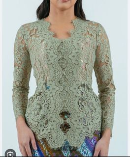 Kebaya wirda sage green kebaya