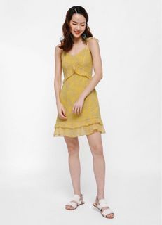 Lovebonito lb love bonito Hora Printed Ruffle Hem Dress LB
