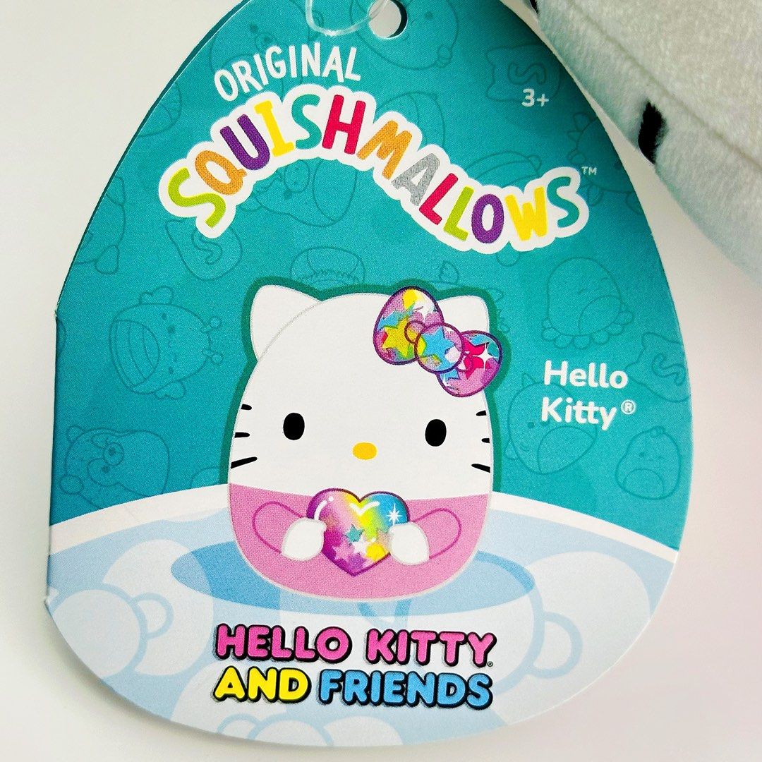BRAND NEW with Tags Original Squishmallows Sanrio Plush Starshine Hello Kitty Holding Rainbow Heart 25cm (Category: Plushies & Soft Toys) located in Singapore. Submitted by abegoods (Listing ID 1373878467, Image 5). Description: KEY FEATURES 🌈Grow your Squish Squad with the Squishmallows Starshine Hello Kitty plush 🌈Made with ultrasoft, high-quality material 🌈The perfect cuddly companion 🌈Official Squishmallows and Sanrio product 🦄Contents: 